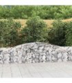 vidaXL Arched Gabion Baskets 4 pcs 400x30x60/80 cm Galvanised Iron