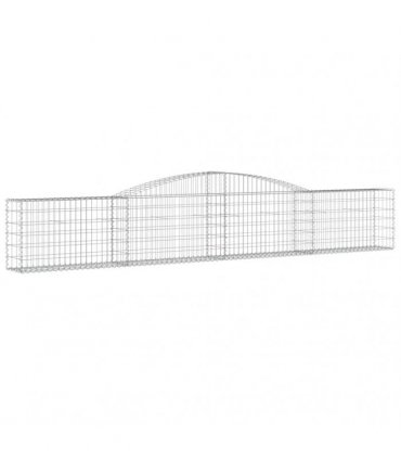 vidaXL Arched Gabion Baskets 4 pcs 400x30x60/80 cm Galvanised Iron