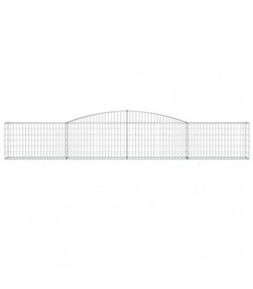 vidaXL Arched Gabion Baskets 4 pcs 400x30x60/80 cm Galvanised Iron