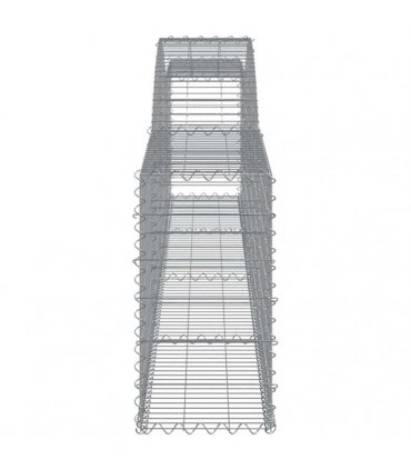 vidaXL Arched Gabion Baskets 4 pcs 400x30x60/80 cm Galvanised Iron