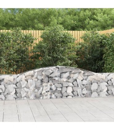 vidaXL Arched Gabion Baskets 5 pcs 400x30x60/80 cm Galvanised Iron