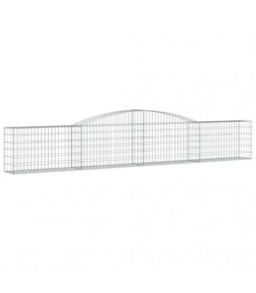 vidaXL Arched Gabion Baskets 6 pcs 400x30x60/80 cm Galvanised Iron