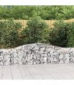 vidaXL Arched Gabion Baskets 7 pcs 400x30x60/80 cm Galvanised Iron