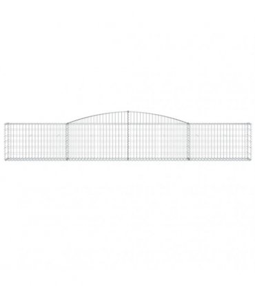 vidaXL Arched Gabion Baskets 7 pcs 400x30x60/80 cm Galvanised Iron