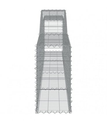 vidaXL Arched Gabion Baskets 7 pcs 400x30x60/80 cm Galvanised Iron