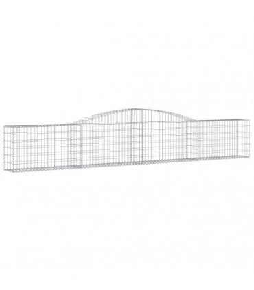 vidaXL Arched Gabion Baskets 8 pcs 400x30x60/80 cm Galvanised Iron