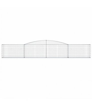 vidaXL Arched Gabion Baskets 8 pcs 400x30x60/80 cm Galvanised Iron