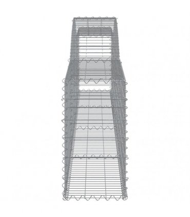 vidaXL Arched Gabion Baskets 8 pcs 400x30x60/80 cm Galvanised Iron
