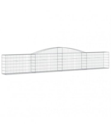 vidaXL Arched Gabion Baskets 9 pcs 400x30x60/80 cm Galvanised Iron