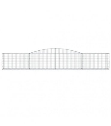 vidaXL Arched Gabion Baskets 9 pcs 400x30x60/80 cm Galvanised Iron