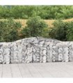 vidaXL Arched Gabion Baskets 9 pcs 400x30x80/100 cm Galvanised Iron