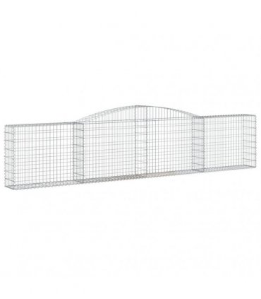 vidaXL Arched Gabion Baskets 9 pcs 400x30x80/100 cm Galvanised Iron