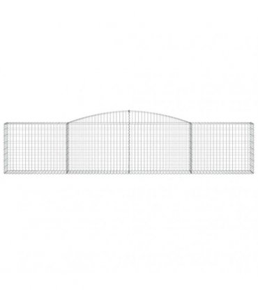 vidaXL Arched Gabion Baskets 9 pcs 400x30x80/100 cm Galvanised Iron