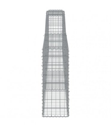 vidaXL Arched Gabion Baskets 9 pcs 400x30x80/100 cm Galvanised Iron