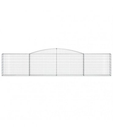 vidaXL Arched Gabion Baskets 15 pcs 400x30x80/100 cm Galvanised Iron