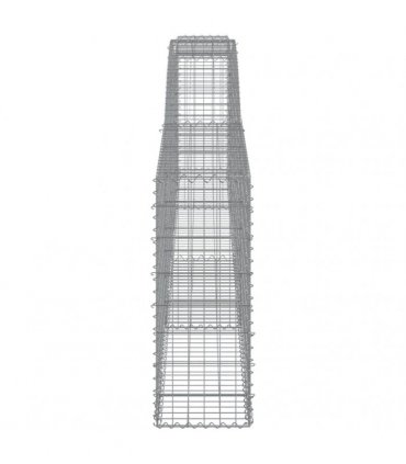 vidaXL Arched Gabion Baskets 15 pcs 400x30x80/100 cm Galvanised Iron