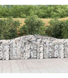 vidaXL Arched Gabion Baskets 20 pcs 400x30x80/100 cm Galvanised Iron