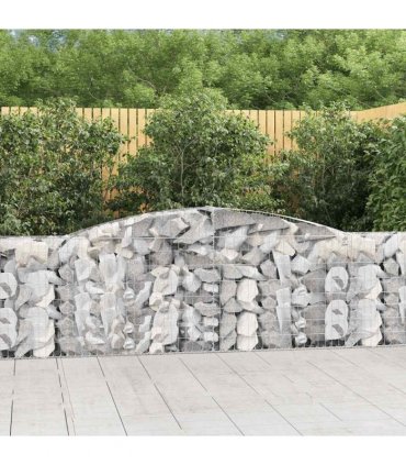 vidaXL Arched Gabion Baskets 20 pcs 400x30x80/100 cm Galvanised Iron