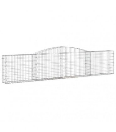 vidaXL Arched Gabion Baskets 20 pcs 400x30x80/100 cm Galvanised Iron