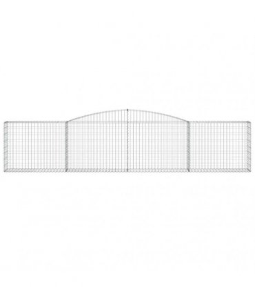 vidaXL Arched Gabion Baskets 20 pcs 400x30x80/100 cm Galvanised Iron