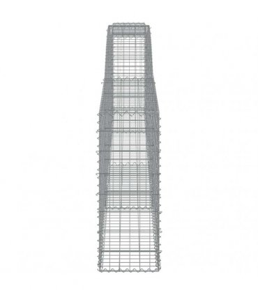vidaXL Arched Gabion Baskets 20 pcs 400x30x80/100 cm Galvanised Iron