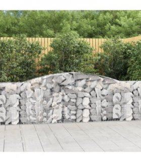 vidaXL Arched Gabion Baskets 25 pcs 400x30x80/100 cm Galvanised Iron
