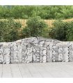 vidaXL Arched Gabion Baskets 25 pcs 400x30x80/100 cm Galvanised Iron