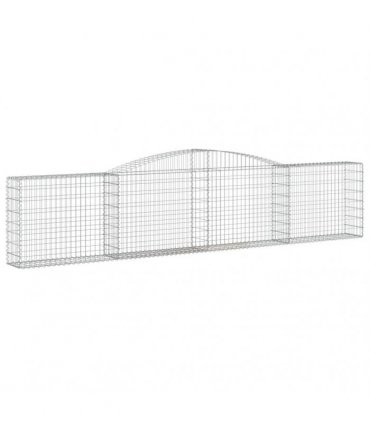 vidaXL Arched Gabion Baskets 25 pcs 400x30x80/100 cm Galvanised Iron