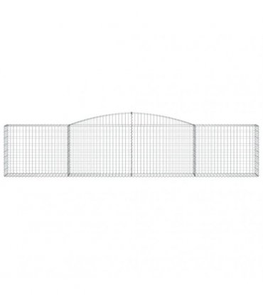 vidaXL Arched Gabion Baskets 25 pcs 400x30x80/100 cm Galvanised Iron