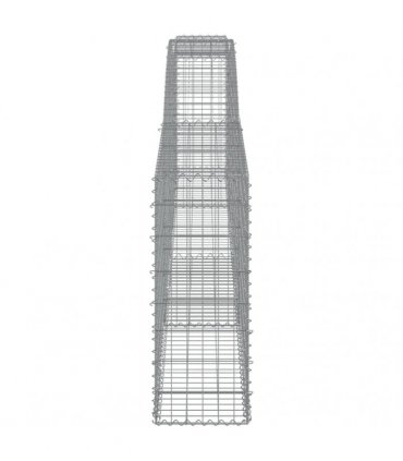 vidaXL Arched Gabion Baskets 25 pcs 400x30x80/100 cm Galvanised Iron