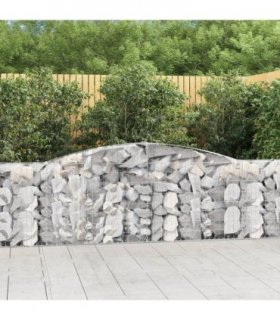 vidaXL Arched Gabion Baskets 5 pcs 400x30x100/120 cm Galvanised Iron