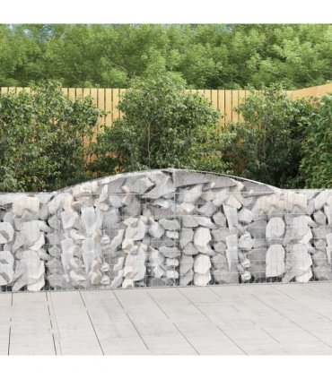 vidaXL Arched Gabion Baskets 5 pcs 400x30x100/120 cm Galvanised Iron