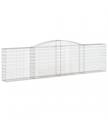 vidaXL Arched Gabion Baskets 5 pcs 400x30x100/120 cm Galvanised Iron