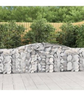 vidaXL Arched Gabion Baskets 6 pcs 400x30x100/120 cm Galvanised Iron