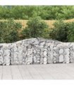 vidaXL Arched Gabion Baskets 6 pcs 400x30x100/120 cm Galvanised Iron