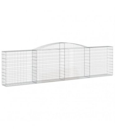 vidaXL Arched Gabion Baskets 6 pcs 400x30x100/120 cm Galvanised Iron