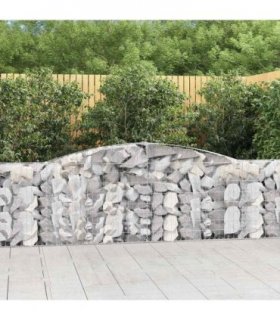 vidaXL Arched Gabion Baskets 8 pcs 400x30x100/120 cm Galvanised Iron