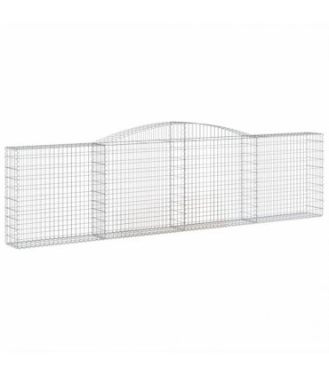 vidaXL Arched Gabion Baskets 8 pcs 400x30x100/120 cm Galvanised Iron