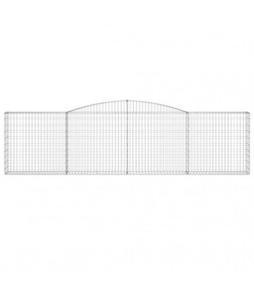 vidaXL Arched Gabion Baskets 8 pcs 400x30x100/120 cm Galvanised Iron