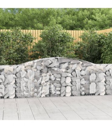 vidaXL Arched Gabion Baskets 9 pcs 400x30x100/120 cm Galvanised Iron