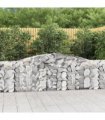 vidaXL Arched Gabion Baskets 9 pcs 400x30x100/120 cm Galvanised Iron