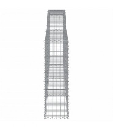 vidaXL Arched Gabion Baskets 9 pcs 400x30x100/120 cm Galvanised Iron