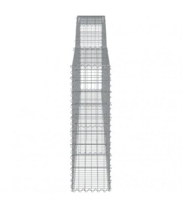 vidaXL Arched Gabion Baskets 15 pcs 400x30x100/120 cm Galvanised Iron