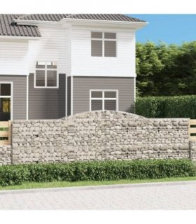 vidaXL Arched Gabion Baskets 3 pcs 400x30x120/140 cm Galvanised Iron