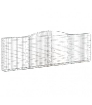 vidaXL Arched Gabion Baskets 3 pcs 400x30x120/140 cm Galvanised Iron