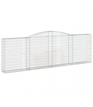 vidaXL Arched Gabion Baskets 4 pcs 400x30x120/140 cm Galvanised Iron