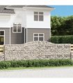 vidaXL Arched Gabion Baskets 7 pcs 400x30x120/140 cm Galvanised Iron