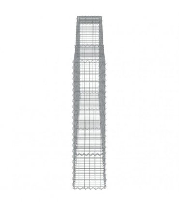 vidaXL Arched Gabion Baskets 7 pcs 400x30x120/140 cm Galvanised Iron