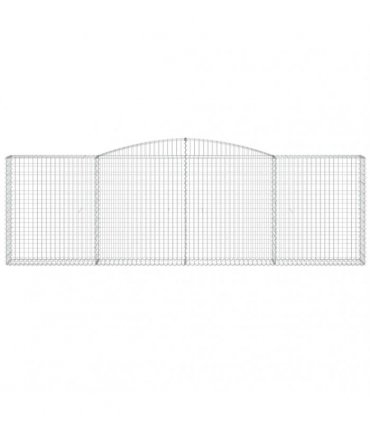 vidaXL Arched Gabion Baskets 8 pcs 400x30x120/140 cm Galvanised Iron