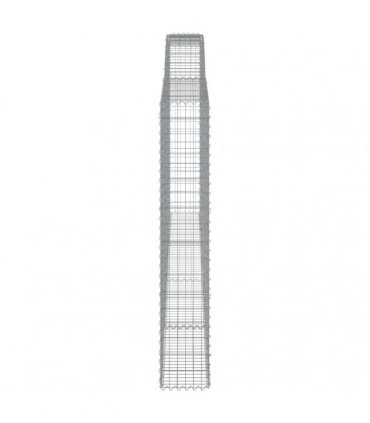 vidaXL Arched Gabion Baskets 2 pcs 400x30x180/200 cm Galvanised Iron
